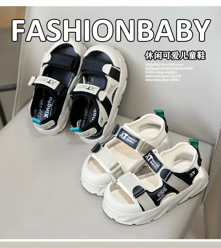 Children's Black White Anti-Collision Sandals Summer — feature 1