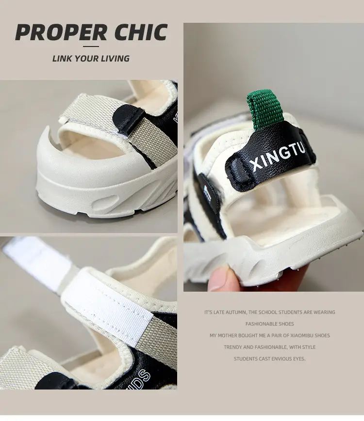 Children's Black White Anti-Collision Sandals Summer — feature 2