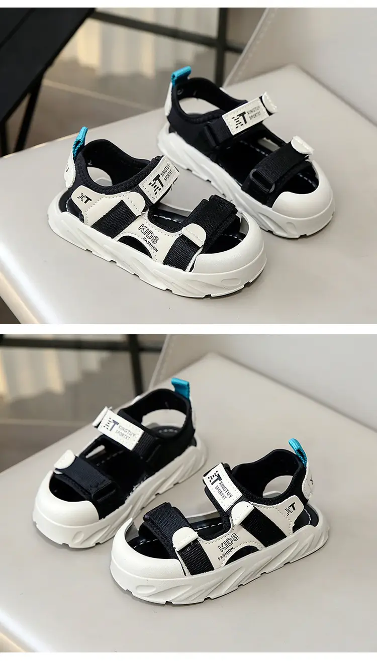 Children's Black White Anti-Collision Sandals Summer — feature 7