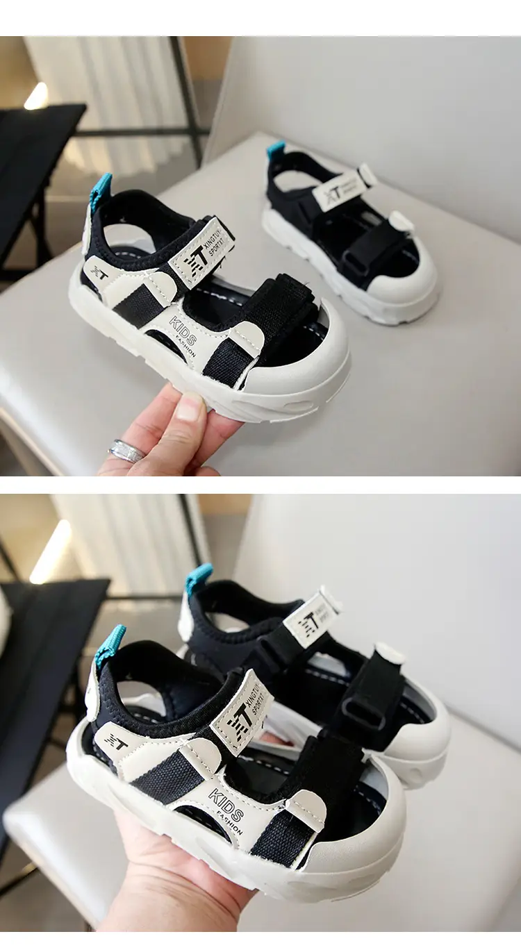 Children's Black White Anti-Collision Sandals Summer — feature 9