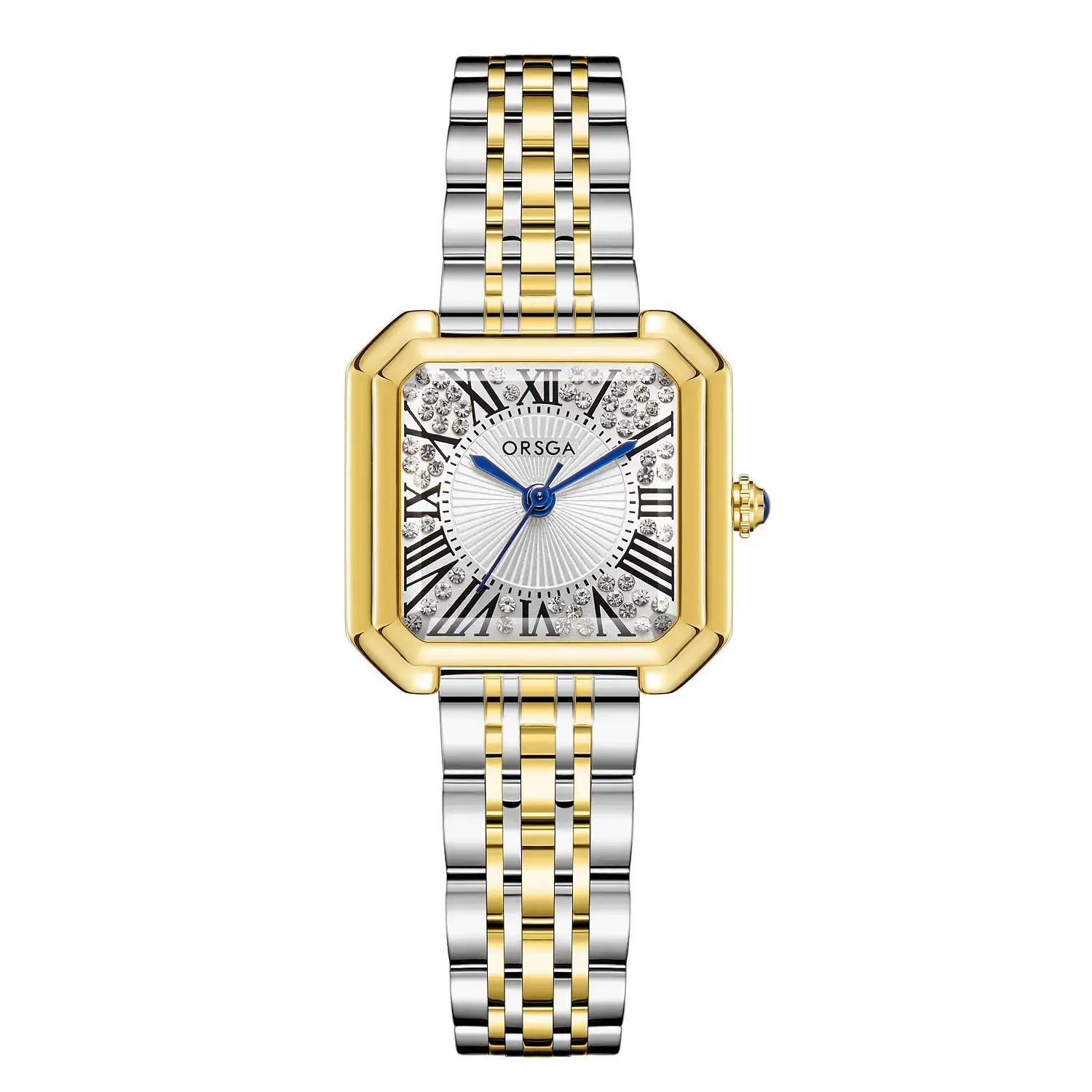 Orsga Square Diamond Women's Watch Gold Silver - Image 2
