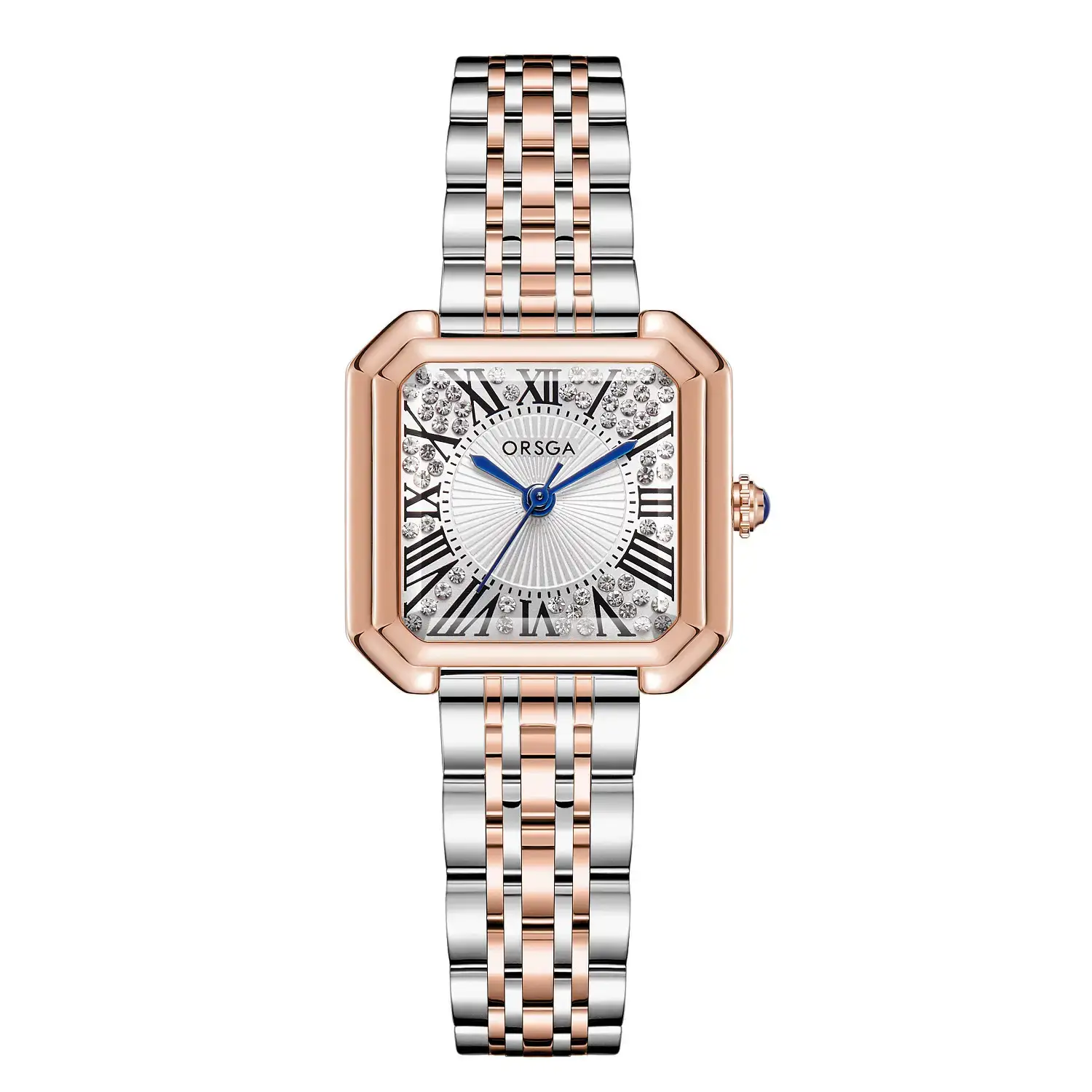Orsga Square Diamond Women's Watch Gold Silver - Image 4