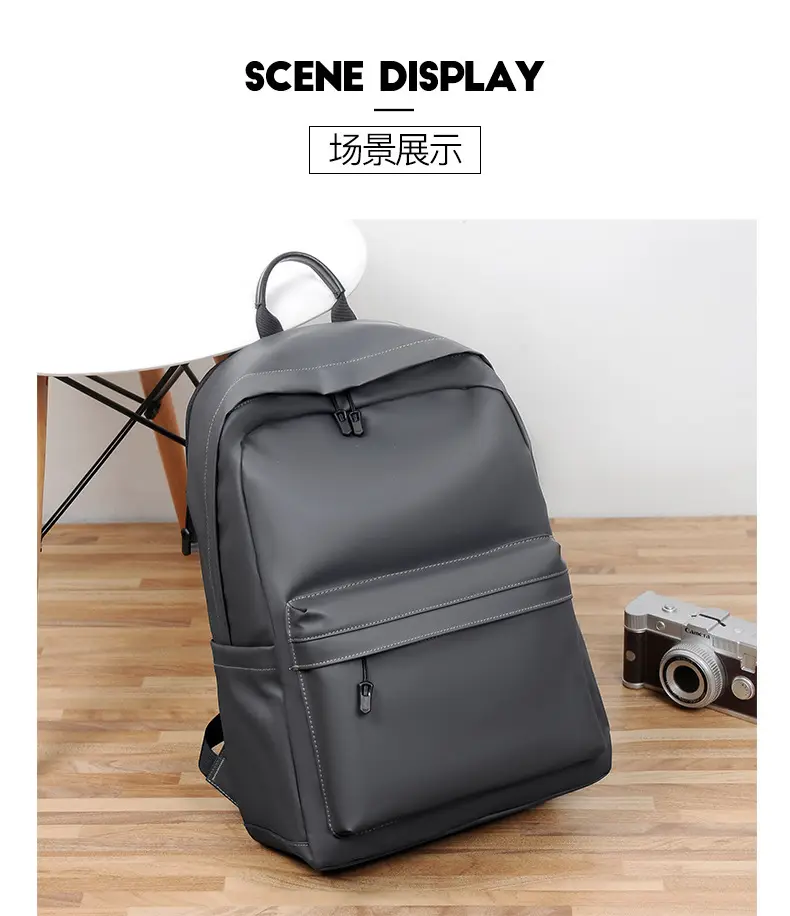 Cross-Border Backpack Men's Casual Waterproof Simple Business Commuting Large-Capacity Business Trip Laptop Bag — feature 15