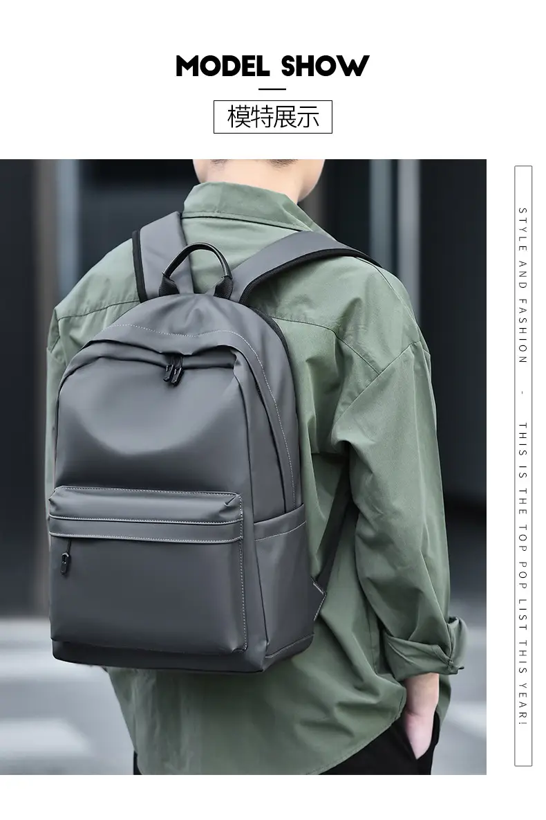Cross-Border Backpack Men's Casual Waterproof Simple Business Commuting Large-Capacity Business Trip Laptop Bag — feature 20