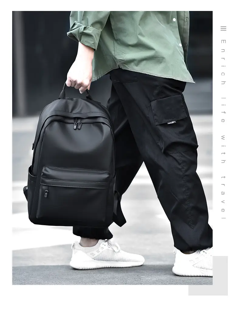 Cross-Border Backpack Men's Casual Waterproof Simple Business Commuting Large-Capacity Business Trip Laptop Bag — feature 4