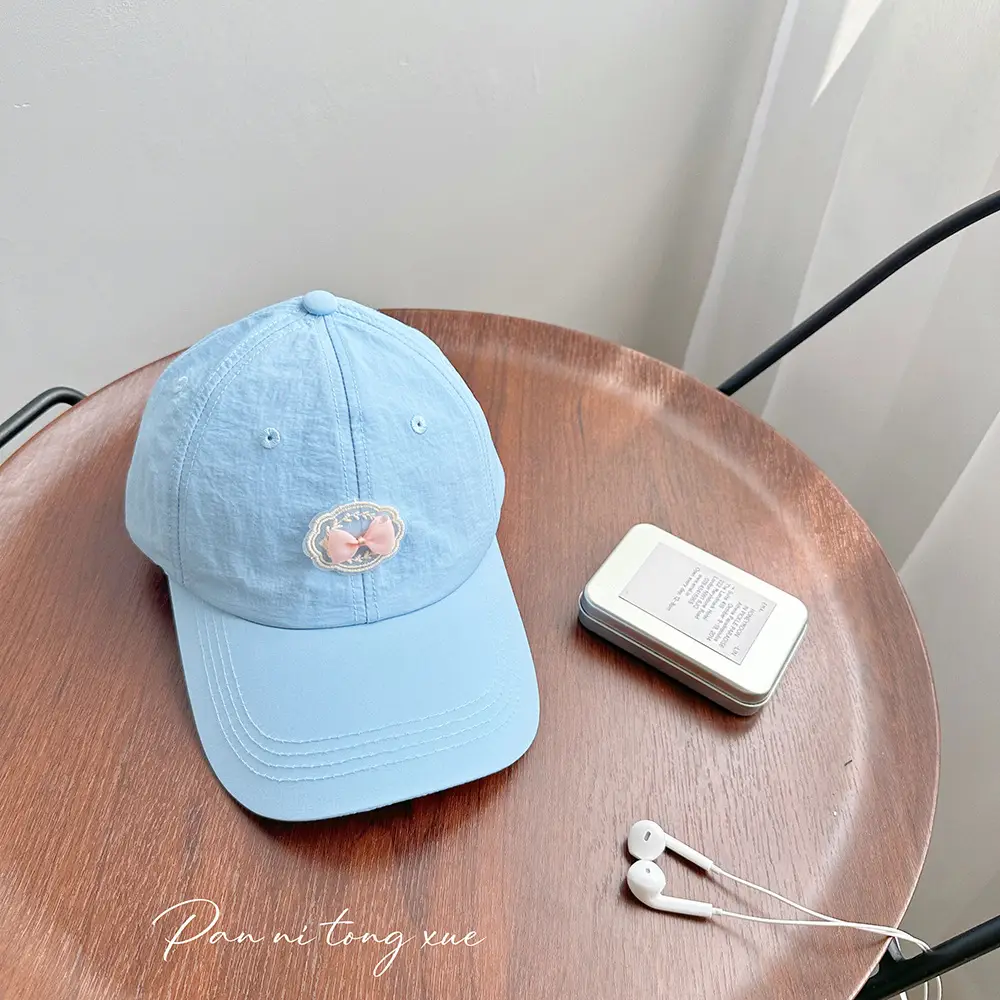 Blue Heart-Shaped Casual Baseball Cap for Girls