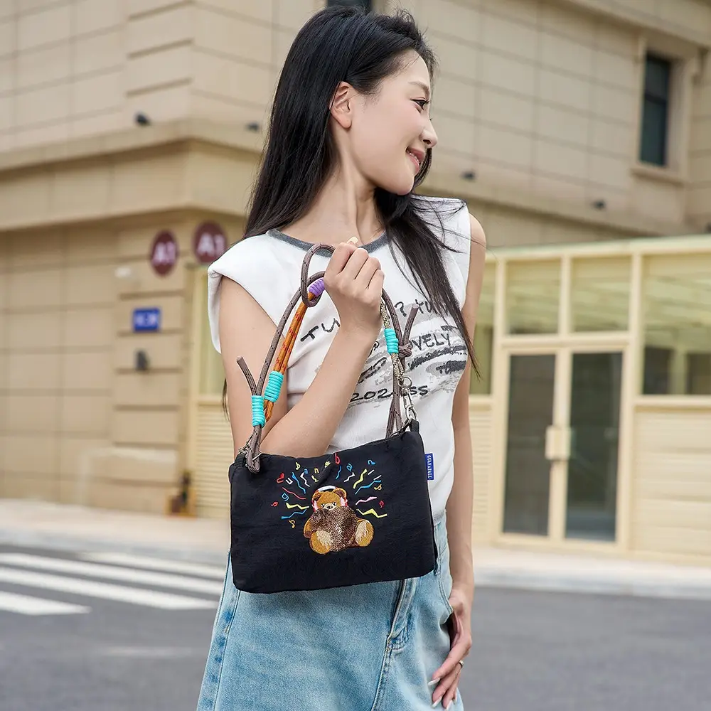 2025 Cartoon Embroidered Mini Shoulder Bag