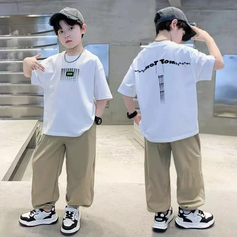 Boys Printed T-Shirt Set Summer 2026 Loose Casual Cool Student Wear - Image 6