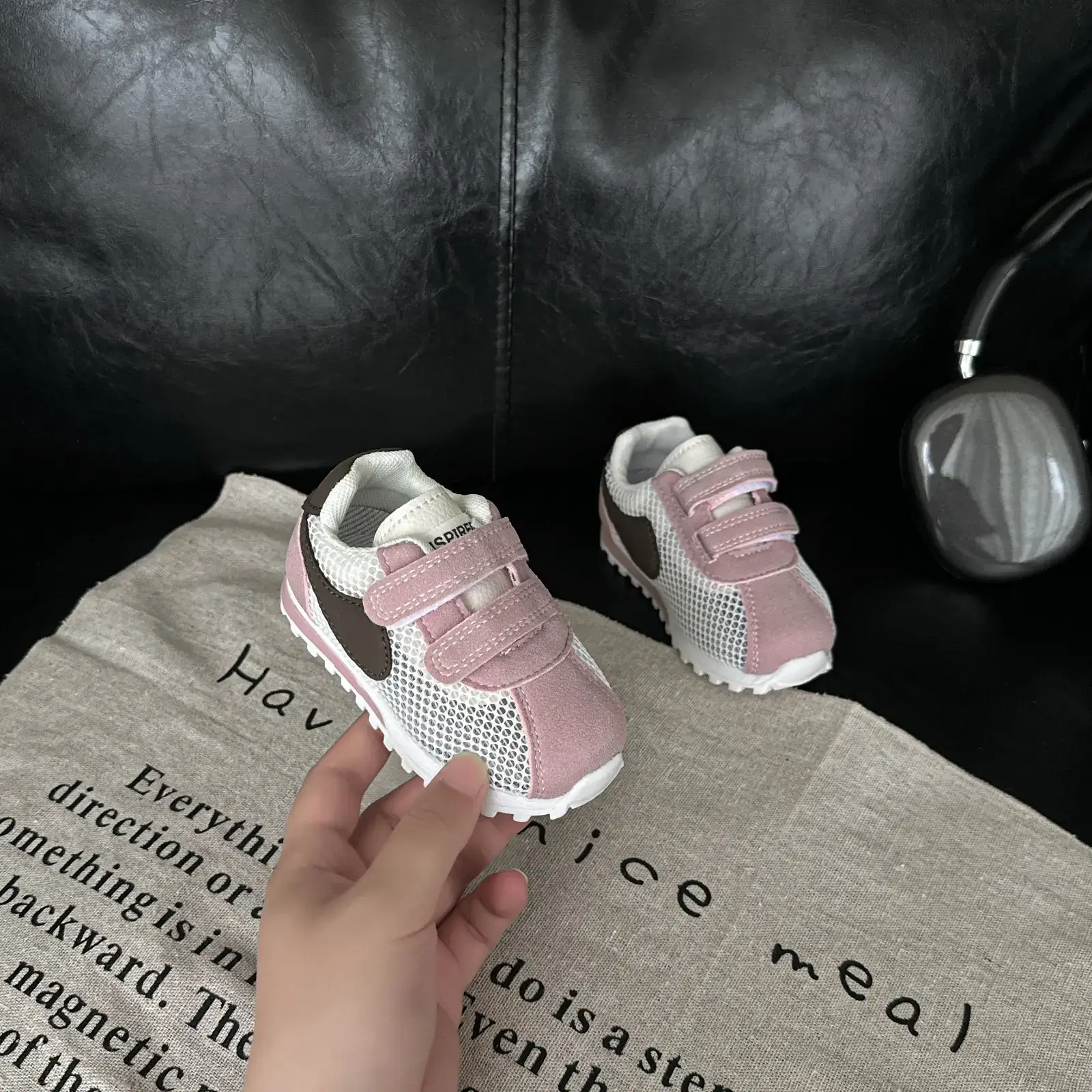 Pink Soft-Soled Toddler Shoes for 1-12 Months