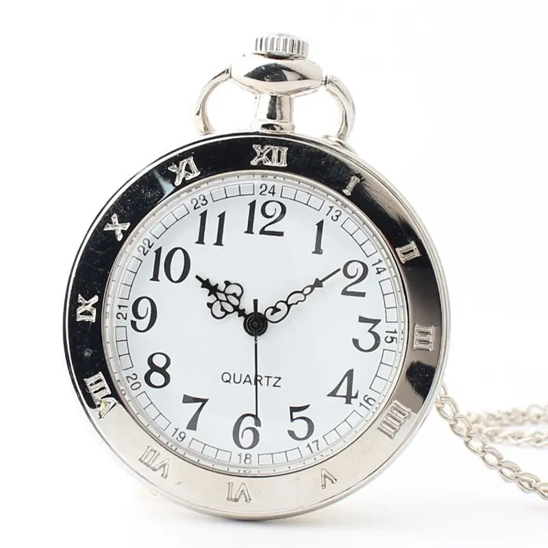 Quartz Pocket Watch Black Open Face for Men Women - Image 2