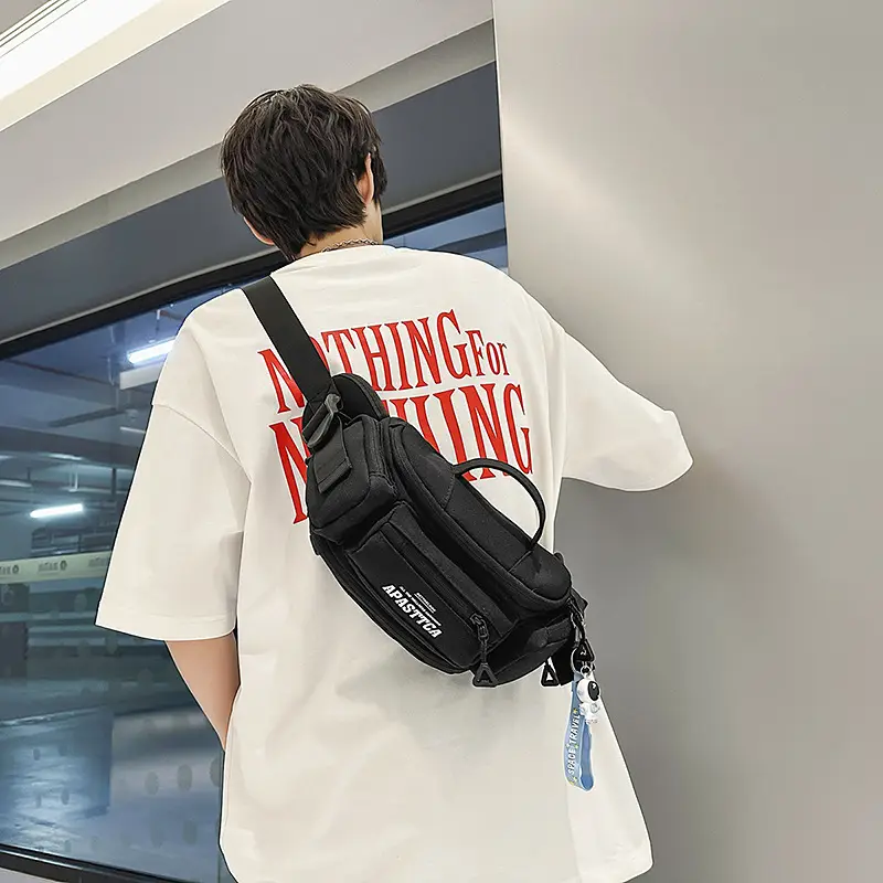 Men's Orange Crossbody Bag with Water Repellent Design