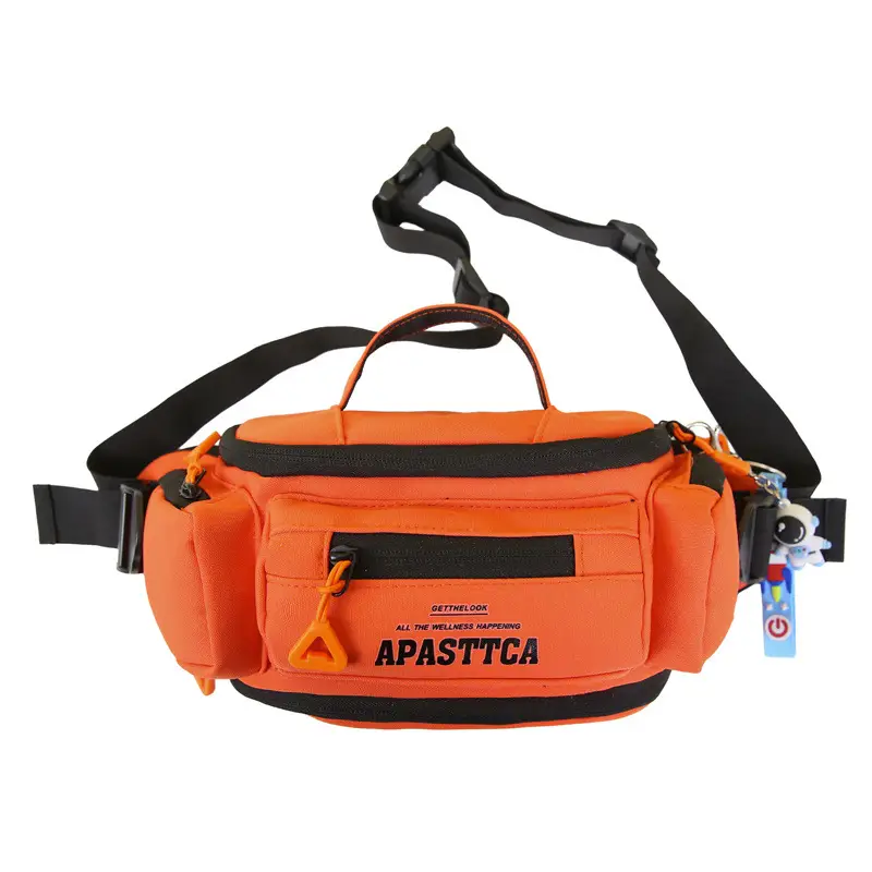 Men's Orange Crossbody Bag with Water Repellent Design