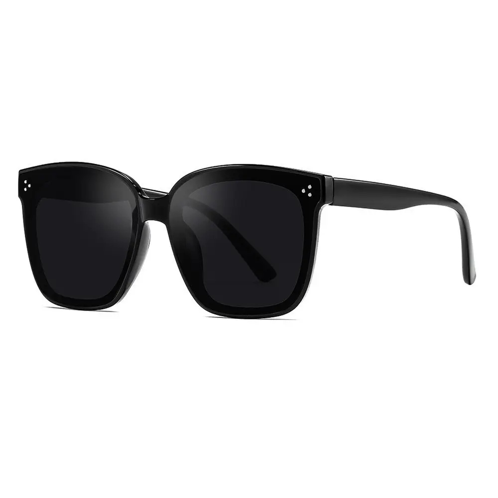 Black Polarized Sunglasses with 3-Point Studs