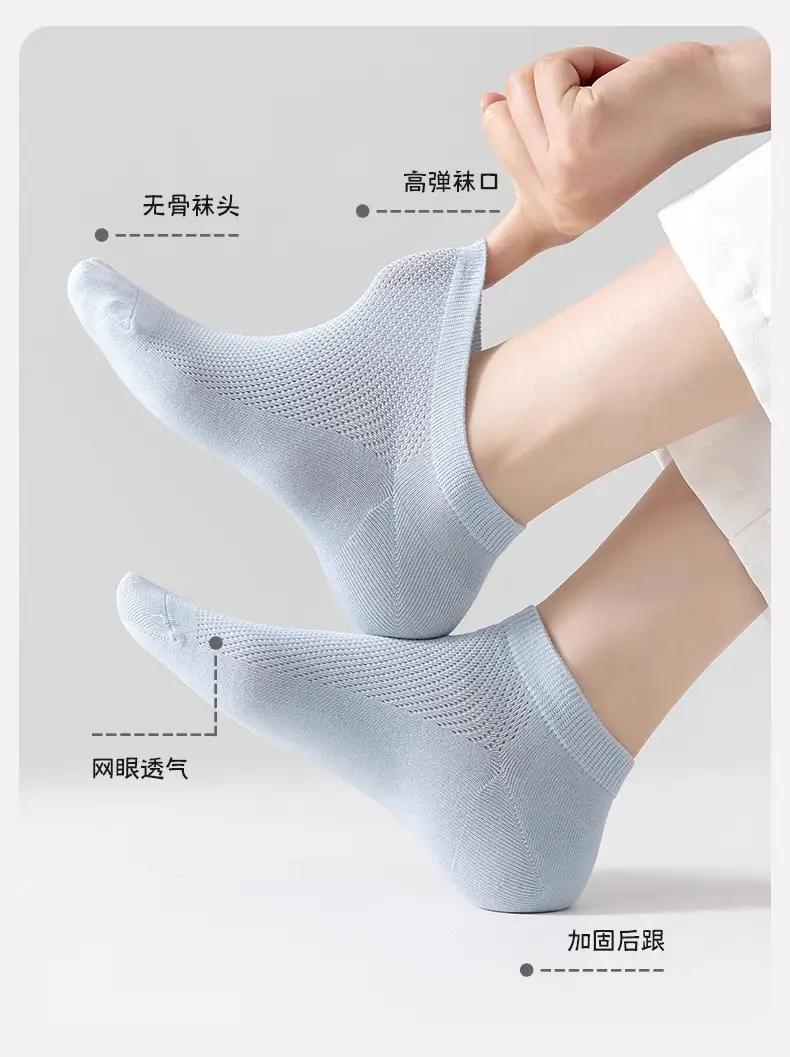 Disposable Mesh Socks for Women Summer Thin Socks White Versatile Sports Socks Pure Color Breathable Sweat-Absorbent Short Socks — feature 8