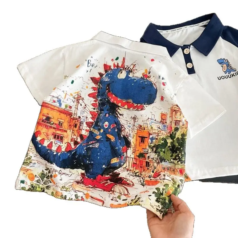 Boys Cartoon Dinosaur Short Sleeve T-Shirt