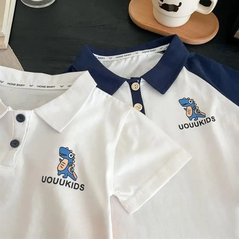 Boys Cartoon Dinosaur Short Sleeve T-Shirt — feature 14