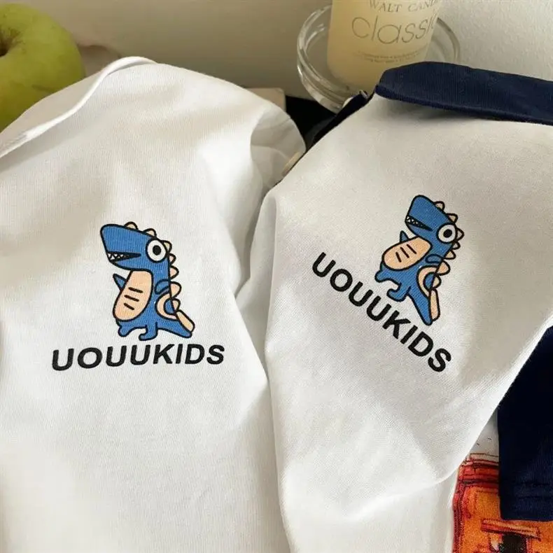 Boys Cartoon Dinosaur Short Sleeve T-Shirt — feature 16