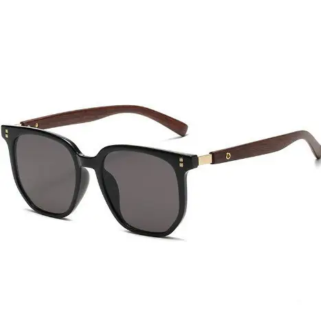 Korean Style Brown Sunglasses with Wood Grain Legs — feature 10