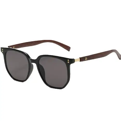Korean Style Brown Sunglasses with Wood Grain Legs — feature 11