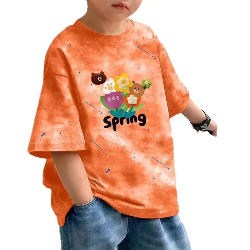 Boys Cotton Printed T-Shirt Spring Design Loose Fit - Image 25