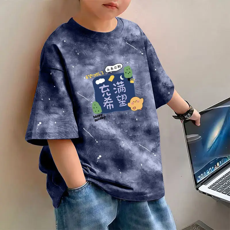 Boys Cotton Printed T-Shirt Spring Design Loose Fit - Image 10