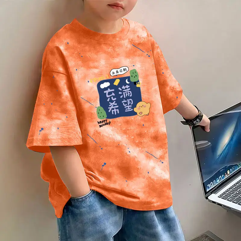 Boys Cotton Printed T-Shirt Spring Design Loose Fit - Image 11