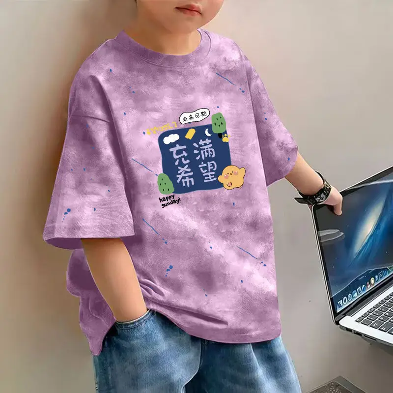 Boys Cotton Printed T-Shirt Spring Design Loose Fit - Image 12