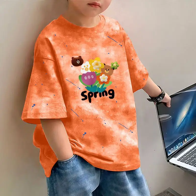 Boys Cotton Printed T-Shirt Spring Design Loose Fit - Image 15