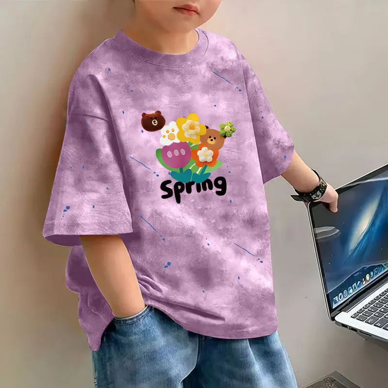 Boys Cotton Printed T-Shirt Spring Design Loose Fit - Image 16