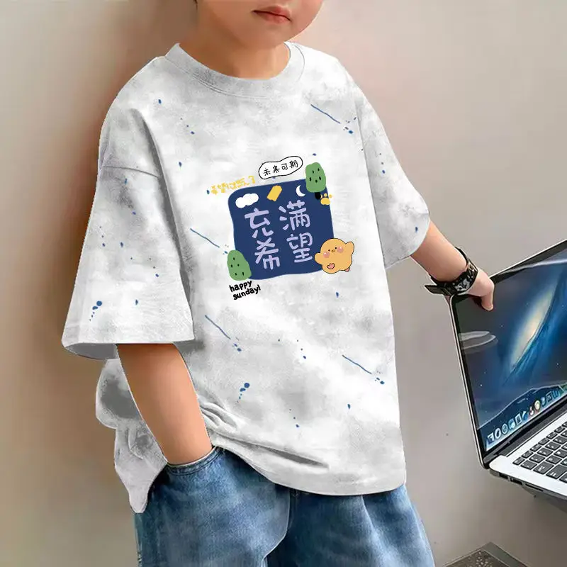 Boys Cotton Printed T-Shirt Spring Design Loose Fit - Image 9