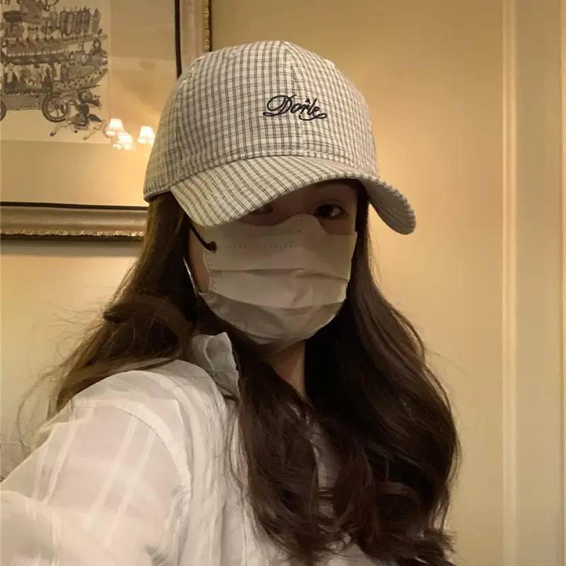 Korean Style Duckbill Cap for Women Summer Autumn Large Head Circumference Letter Embroidery Baseball Cap Sun Protection Hat — feature 18