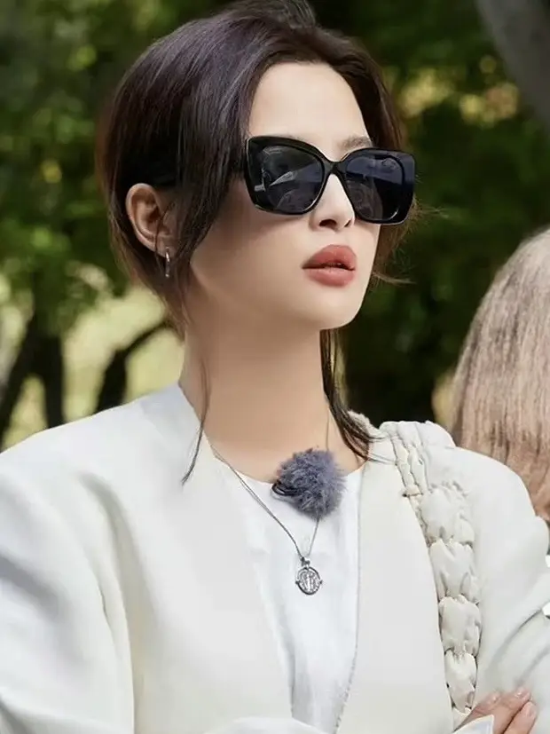 Xin Zhilei Acetate Sunglasses Black UV Protection Large Frame — feature 1