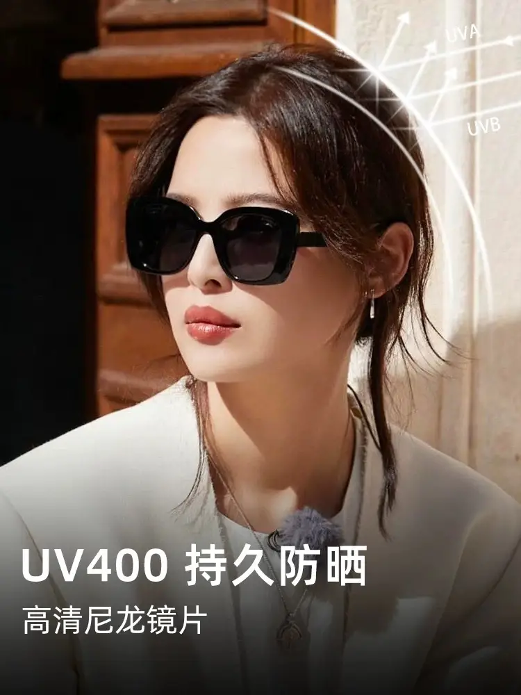 Xin Zhilei Acetate Sunglasses Black UV Protection Large Frame — feature 8
