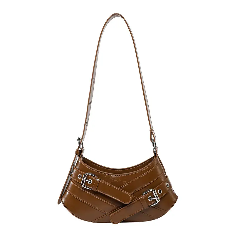 Brown Leather Square Handbag for Women 2025 - Image 2