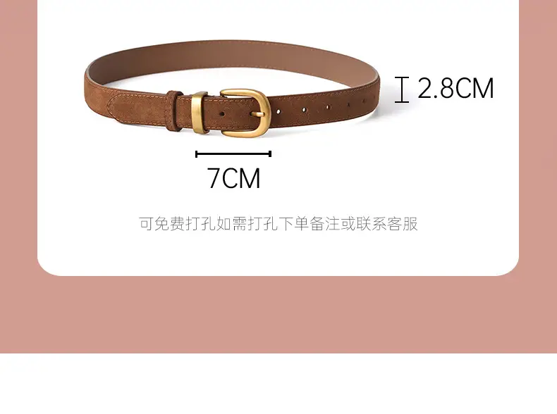 Women's Black Suede Belt with Gold Buckle — feature 3