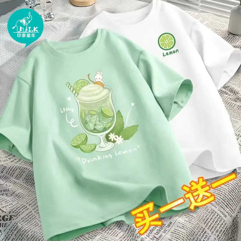 Girls Graphic T-Shirt Green Graphic Print Summer Wear - Image 15