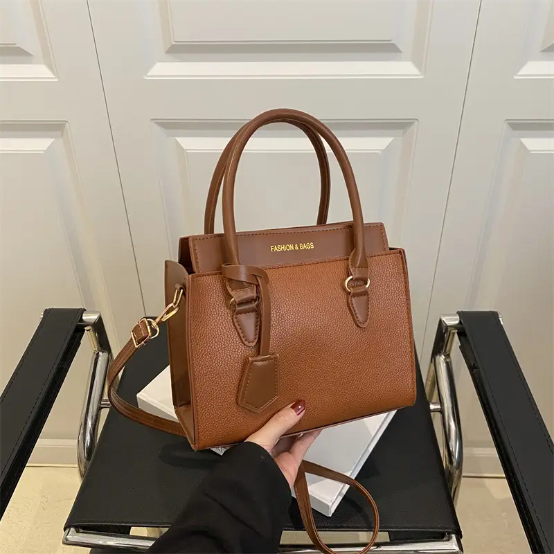 White Brown Textured Shoulder Bag for Women - Image 8