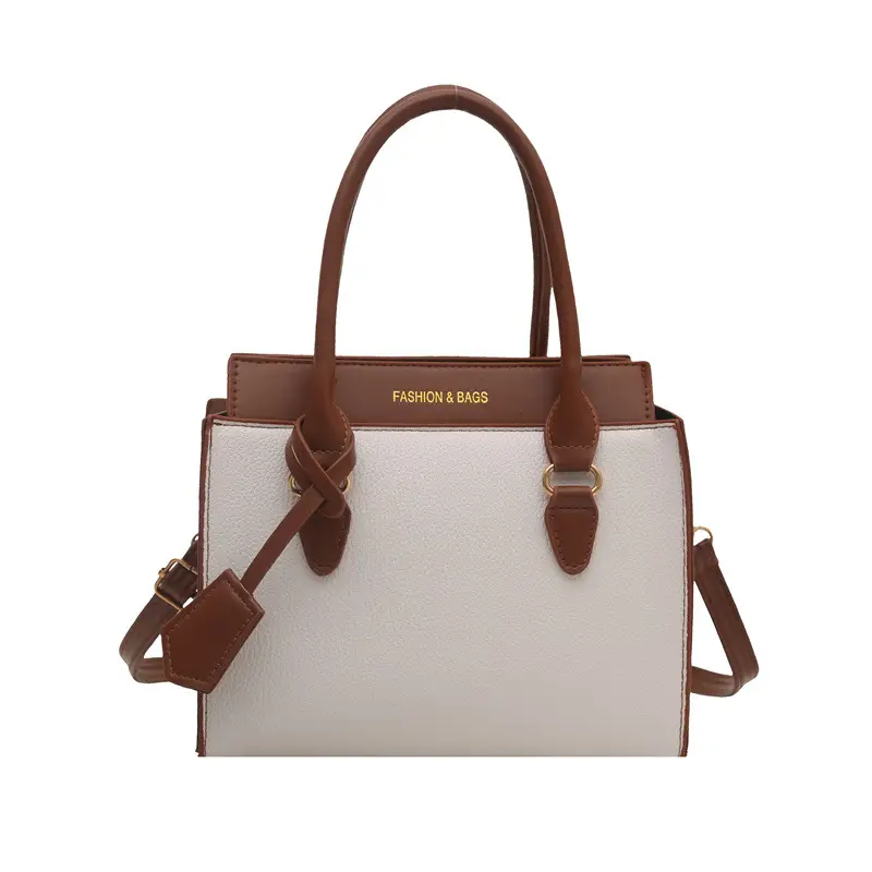 White Brown Textured Shoulder Bag for Women - Image 10