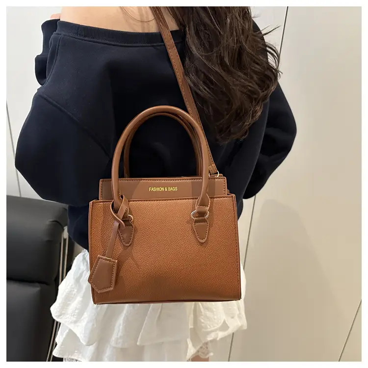 White Brown Textured Shoulder Bag for Women — feature 17