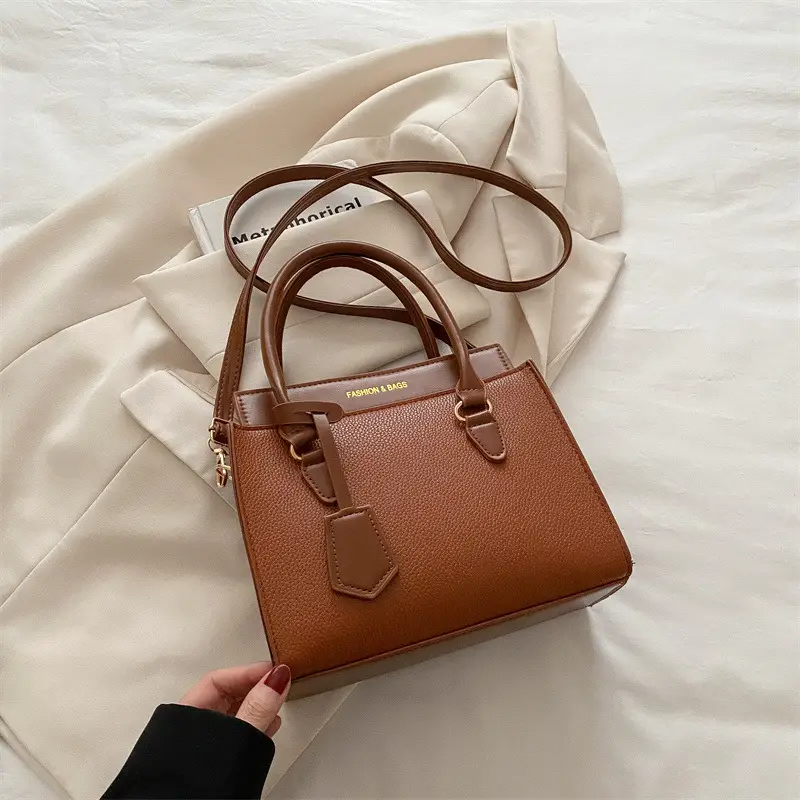 White Brown Textured Shoulder Bag for Women - Image 5