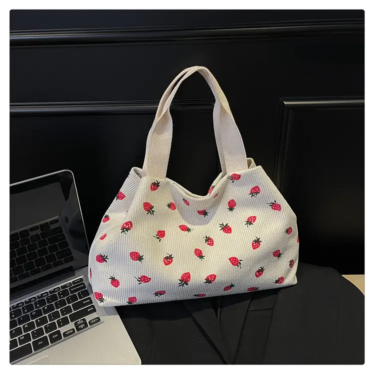 Women's Striped Flannel Tote Bags 2025 Summer - Image 7