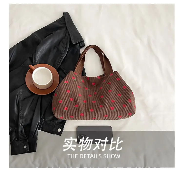 Women's Striped Flannel Tote Bags 2025 Summer — feature 4
