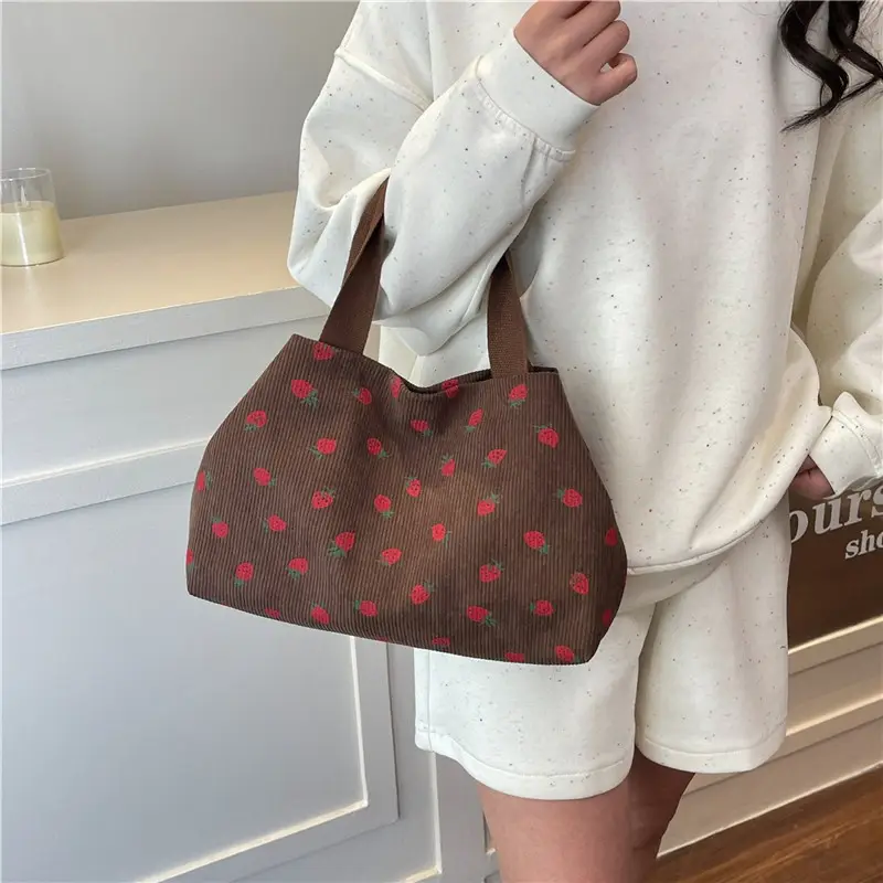 Women's Striped Flannel Tote Bags 2025 Summer - Image 4