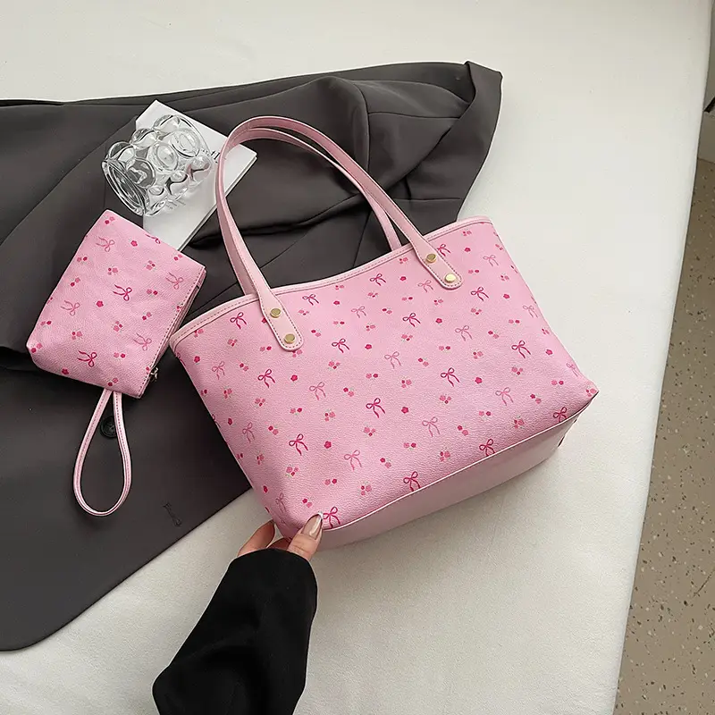 Women Pink Flamingo Large Tote Bag Shoulder Bag - Image 2