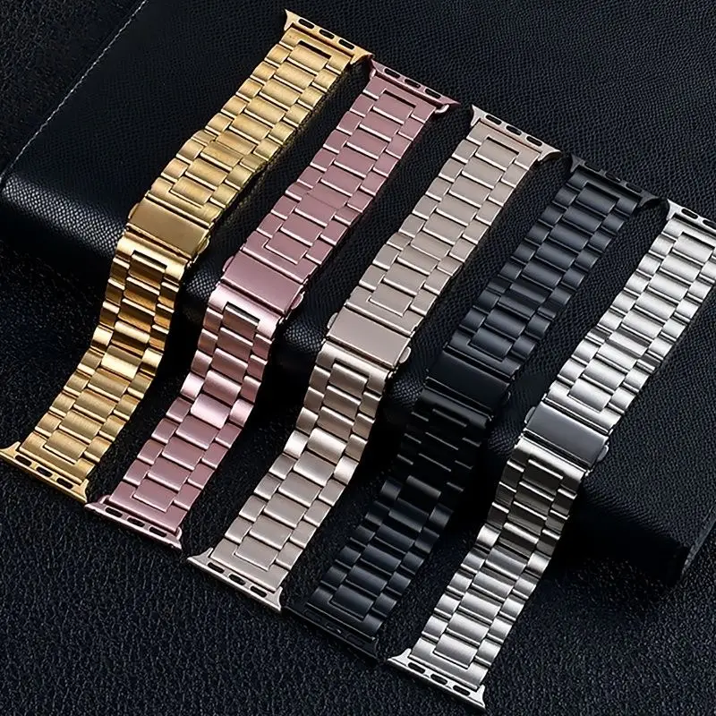 Applicable applewatch Strap Stainless Steel iwatchs10 Apple Watch ultra Solid Metal Watch Band