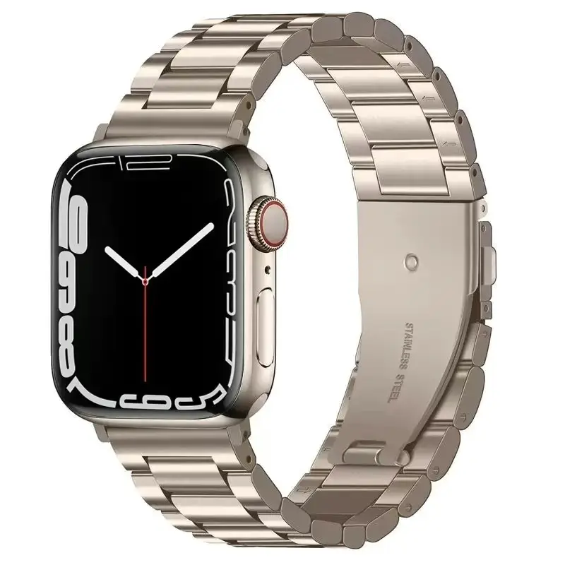 Applicable applewatch Strap Stainless Steel iwatchs10 Apple Watch ultra Solid Metal Watch Band