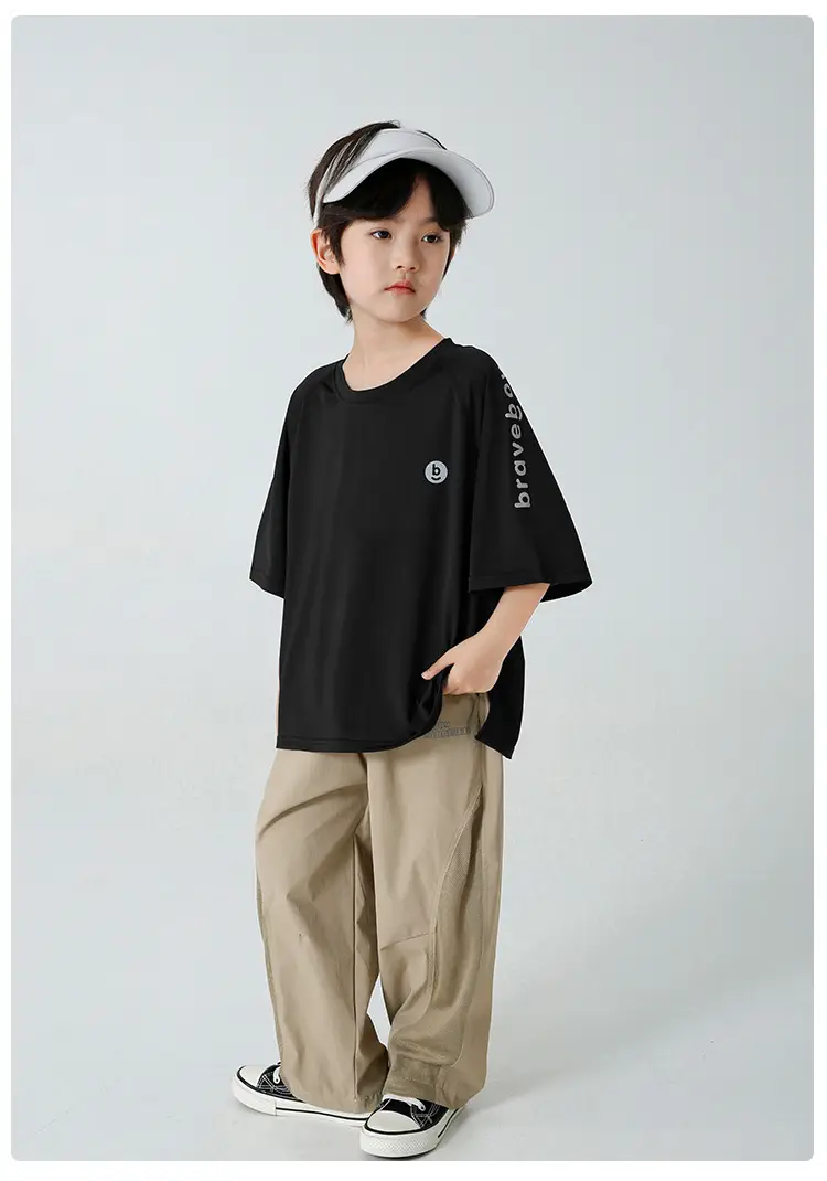 Boys Light Blue Quick-Dry T-Shirt Shorts Set Summer Wear — feature 19