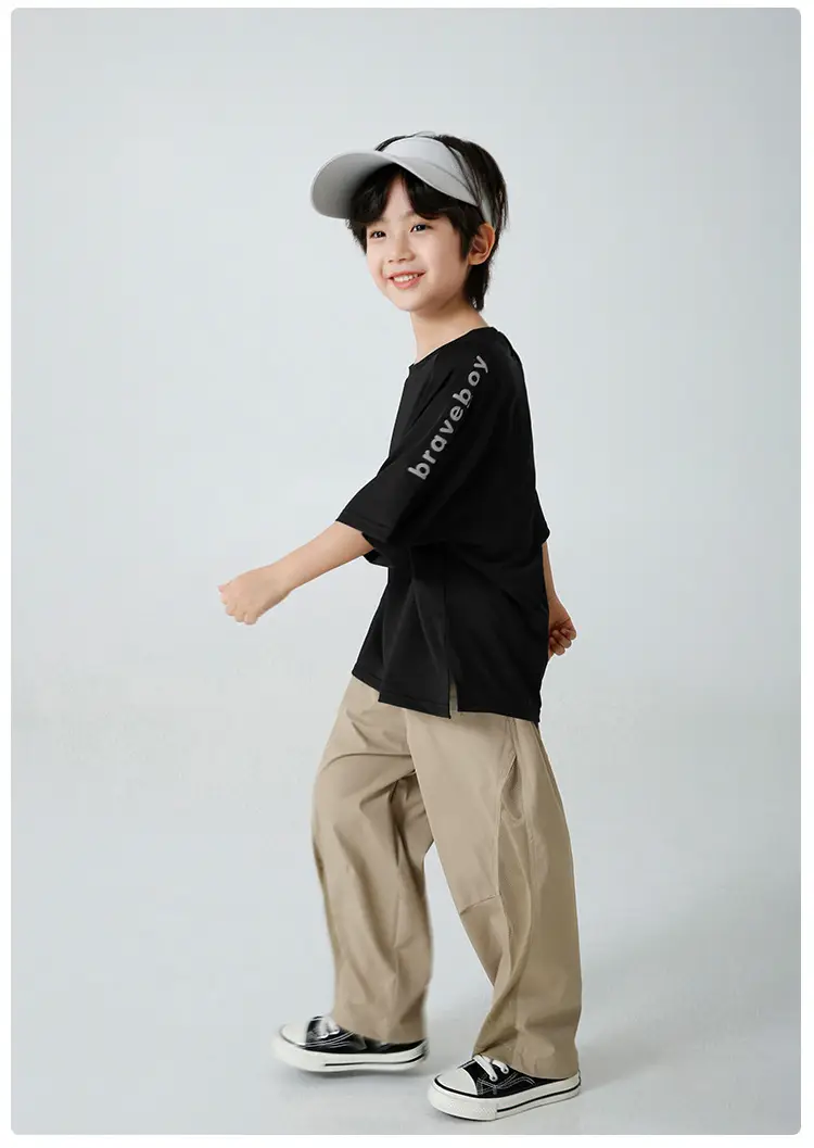 Boys Light Blue Quick-Dry T-Shirt Shorts Set Summer Wear — feature 21
