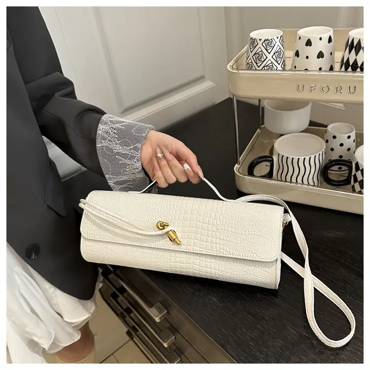 White Embossed Crossbody Bag for Women 2025 Summer — feature 19