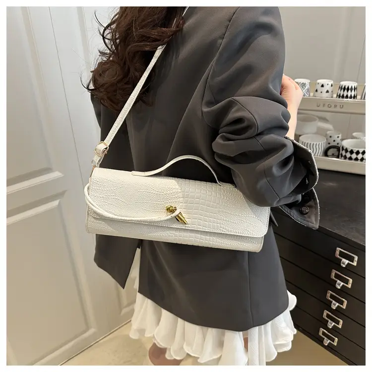 White Embossed Crossbody Bag for Women 2025 Summer — feature 8